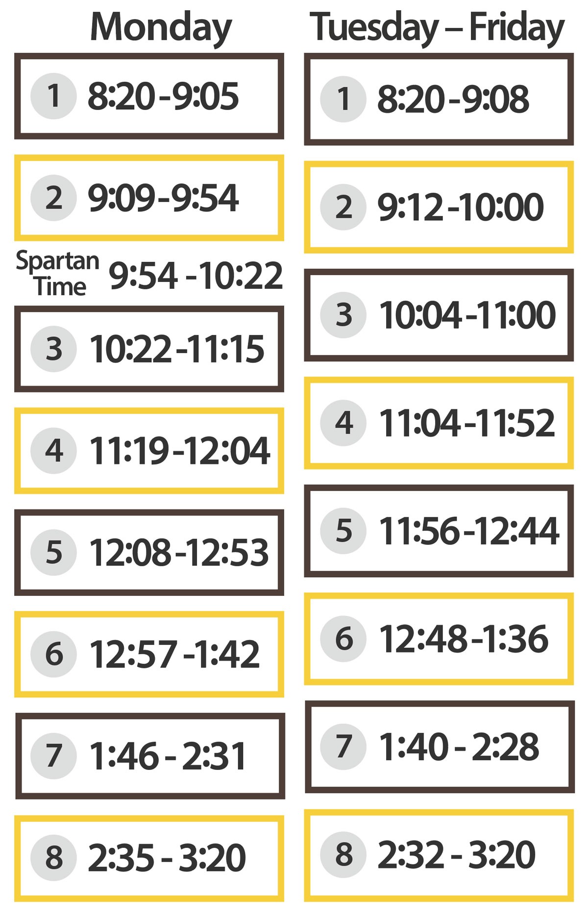 2024-2025 Bell Schedule