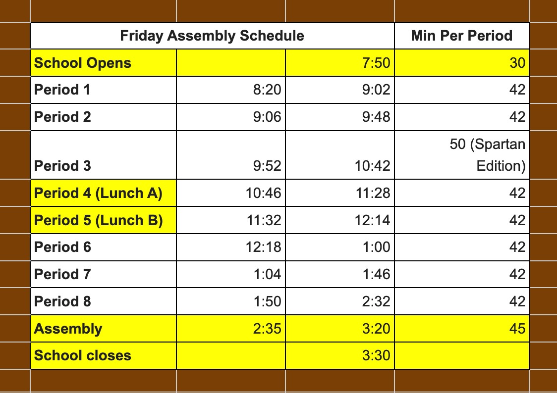 Assembly Schedule