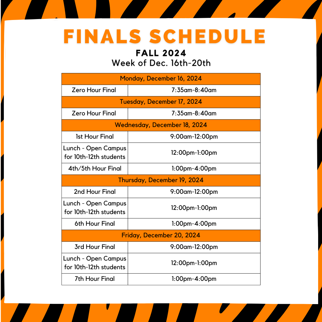 FINALS SCHEDULE