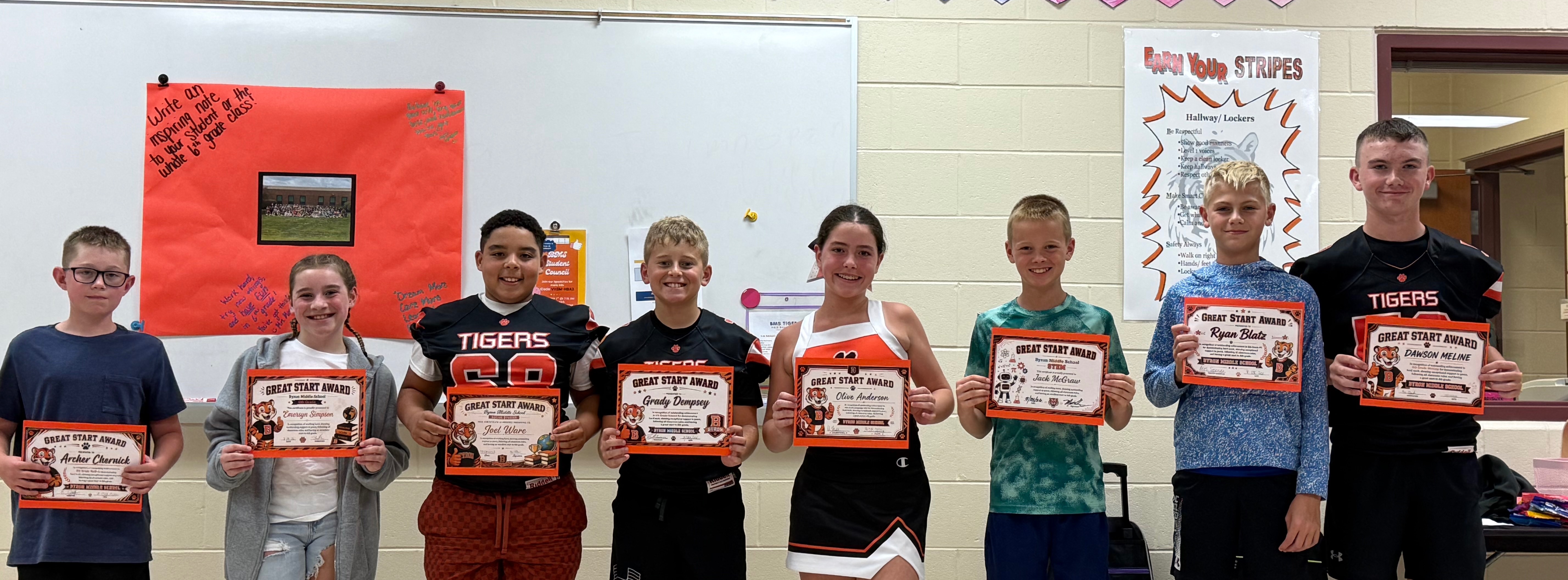 6th Grade Great Start Winners