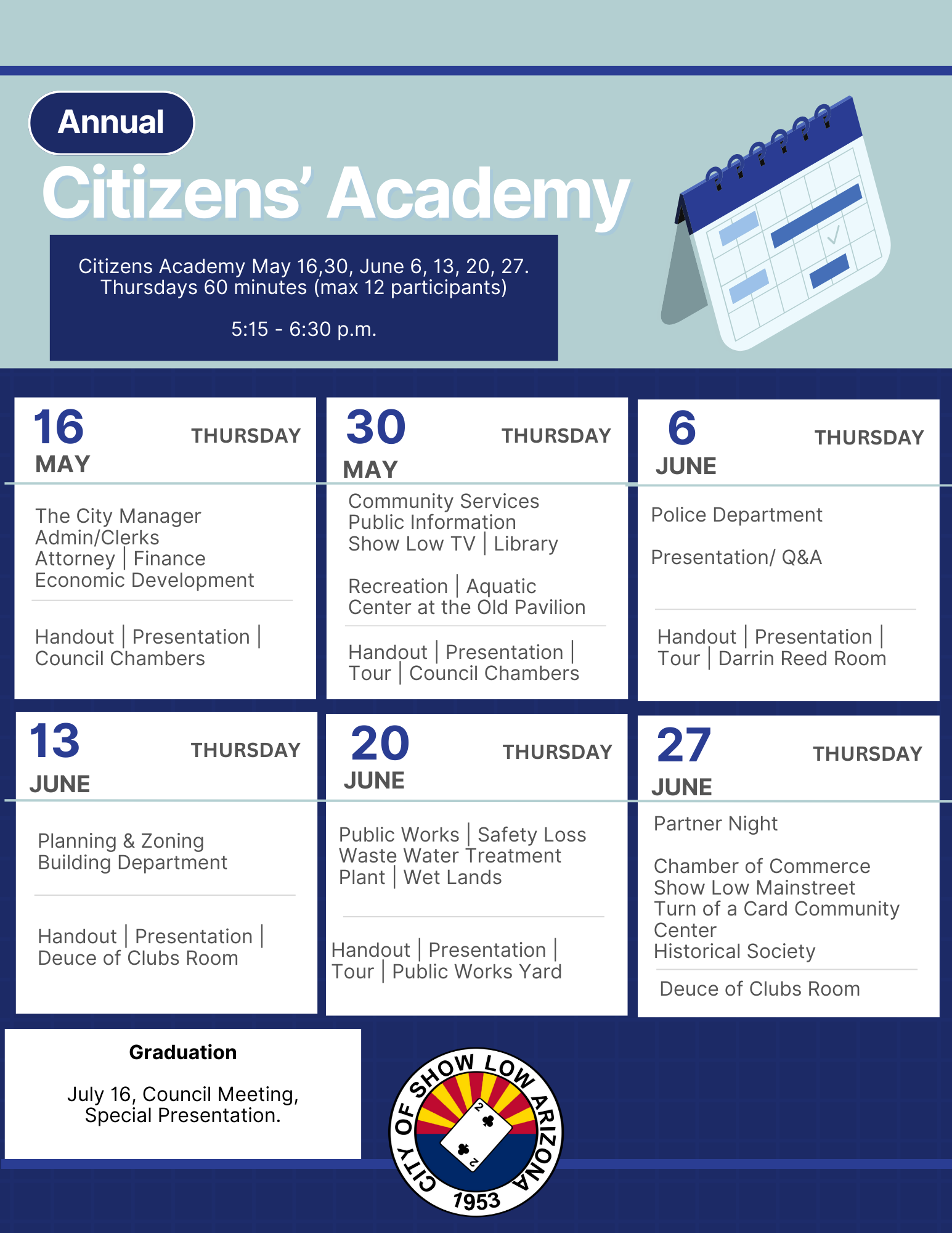 Citizen's Academy Schedule