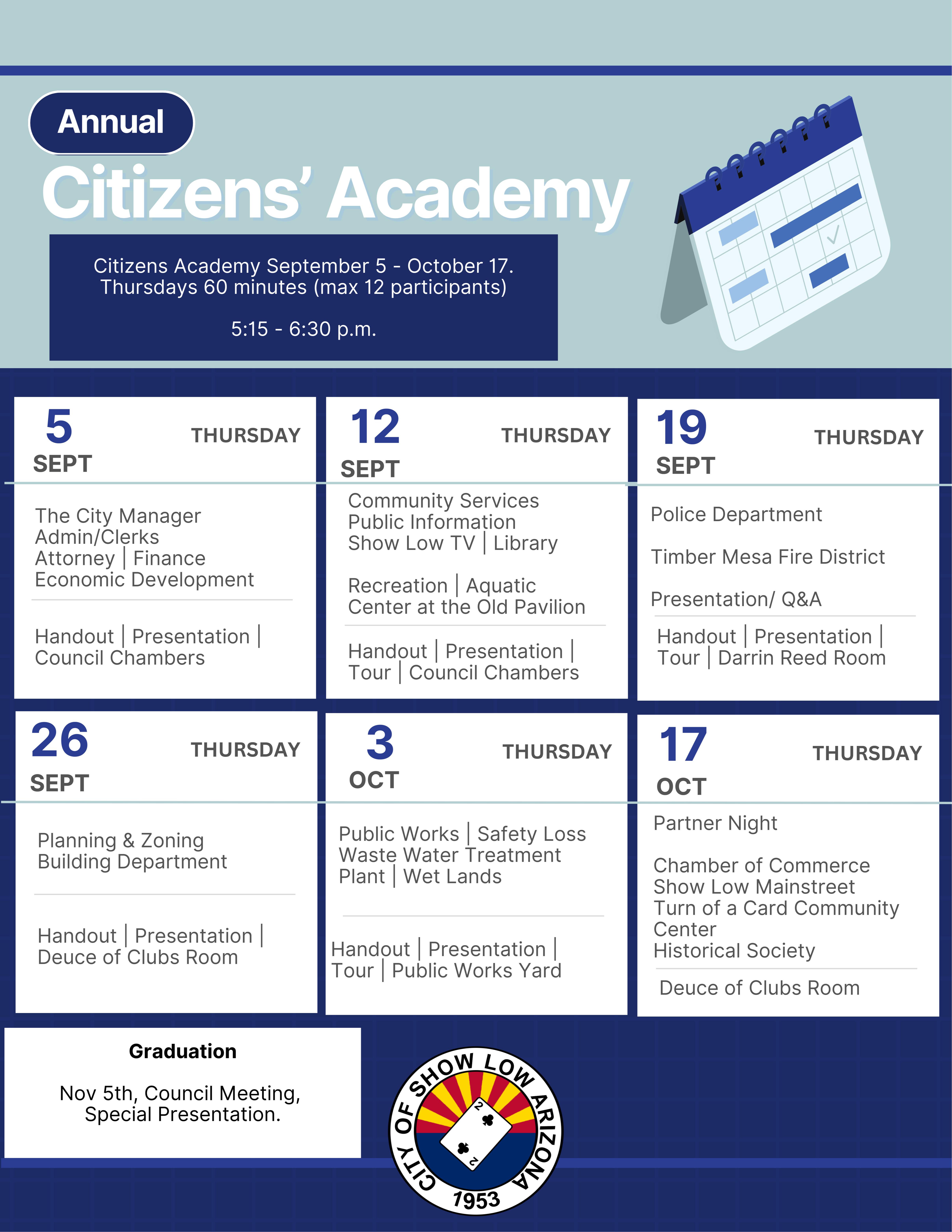 Citizen's Academy Schedule