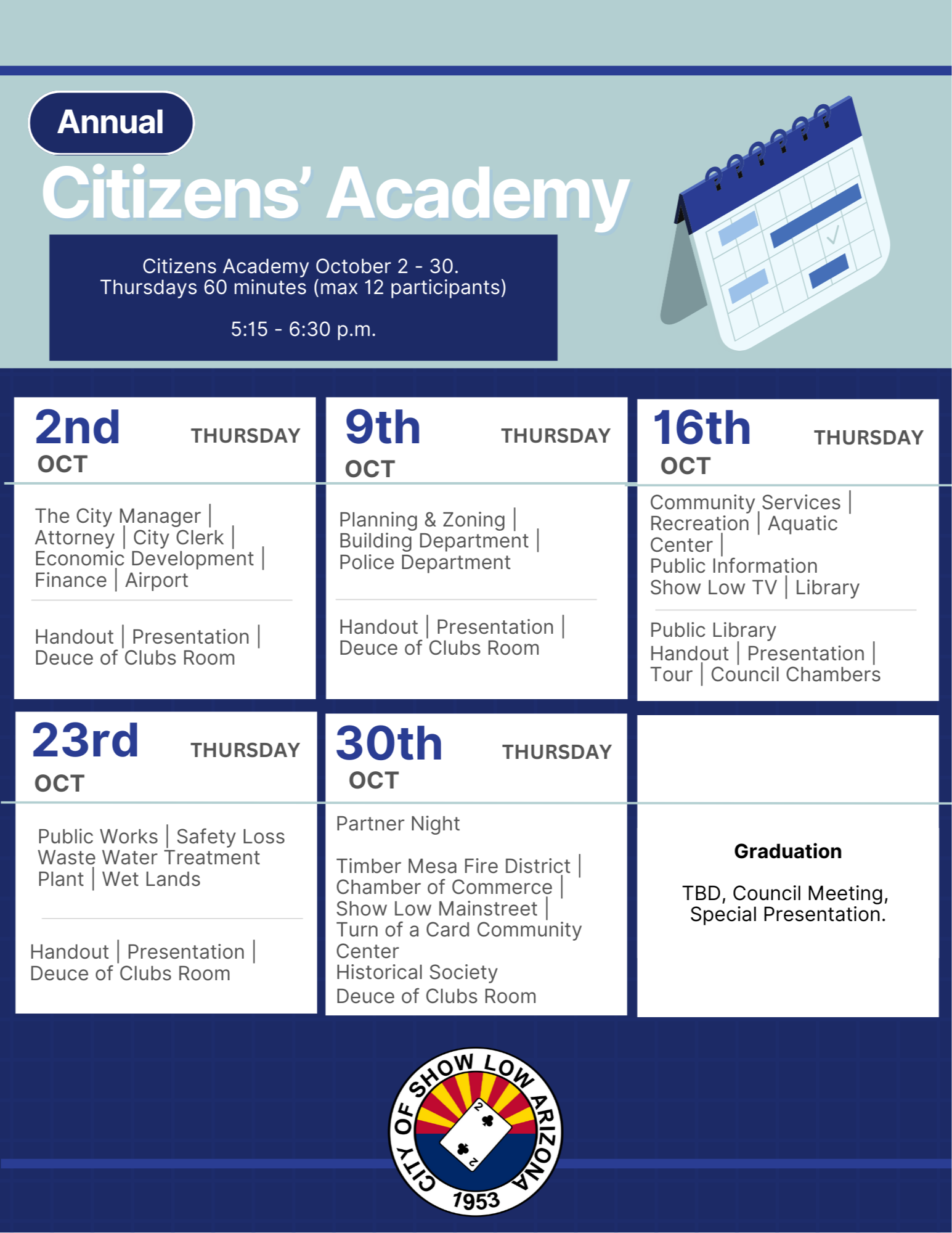 Citizen's Academy Schedule