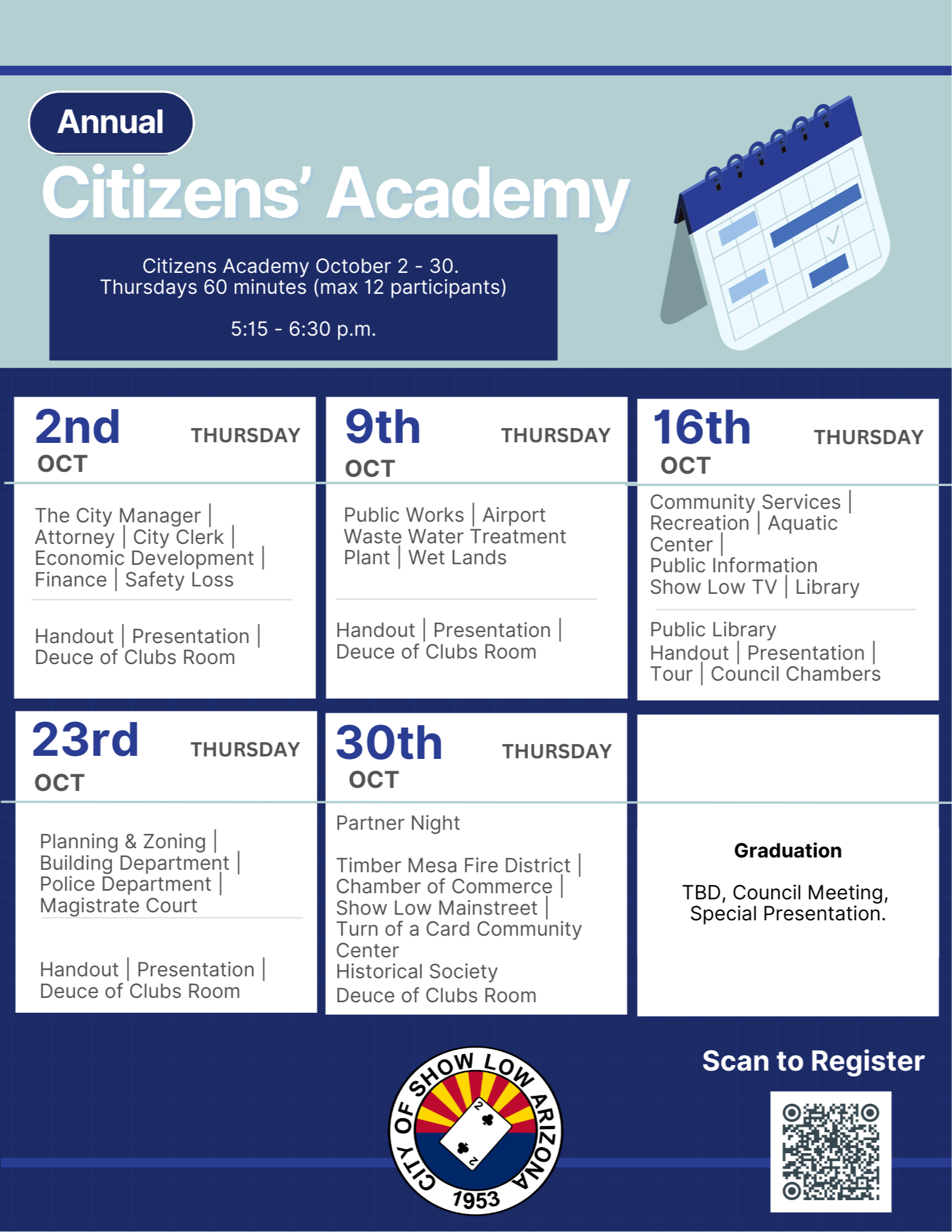 Citizen's Academy Schedule