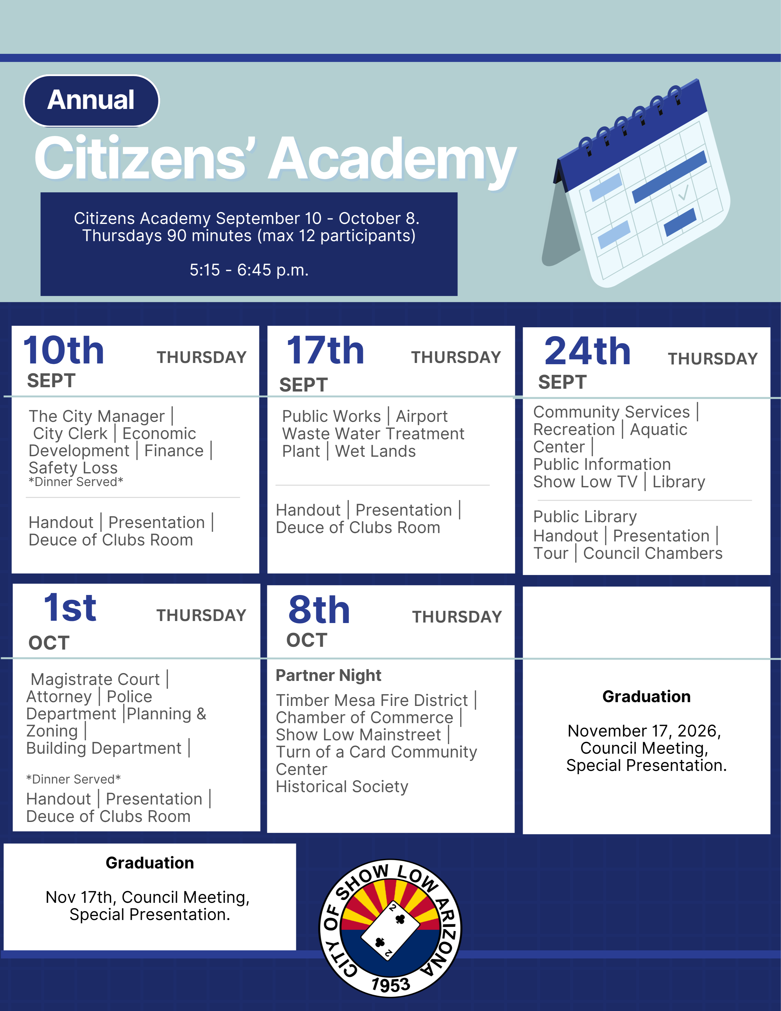 Citizen's Academy Schedule