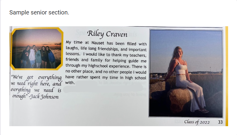 Sample Senior Yearbook Submission