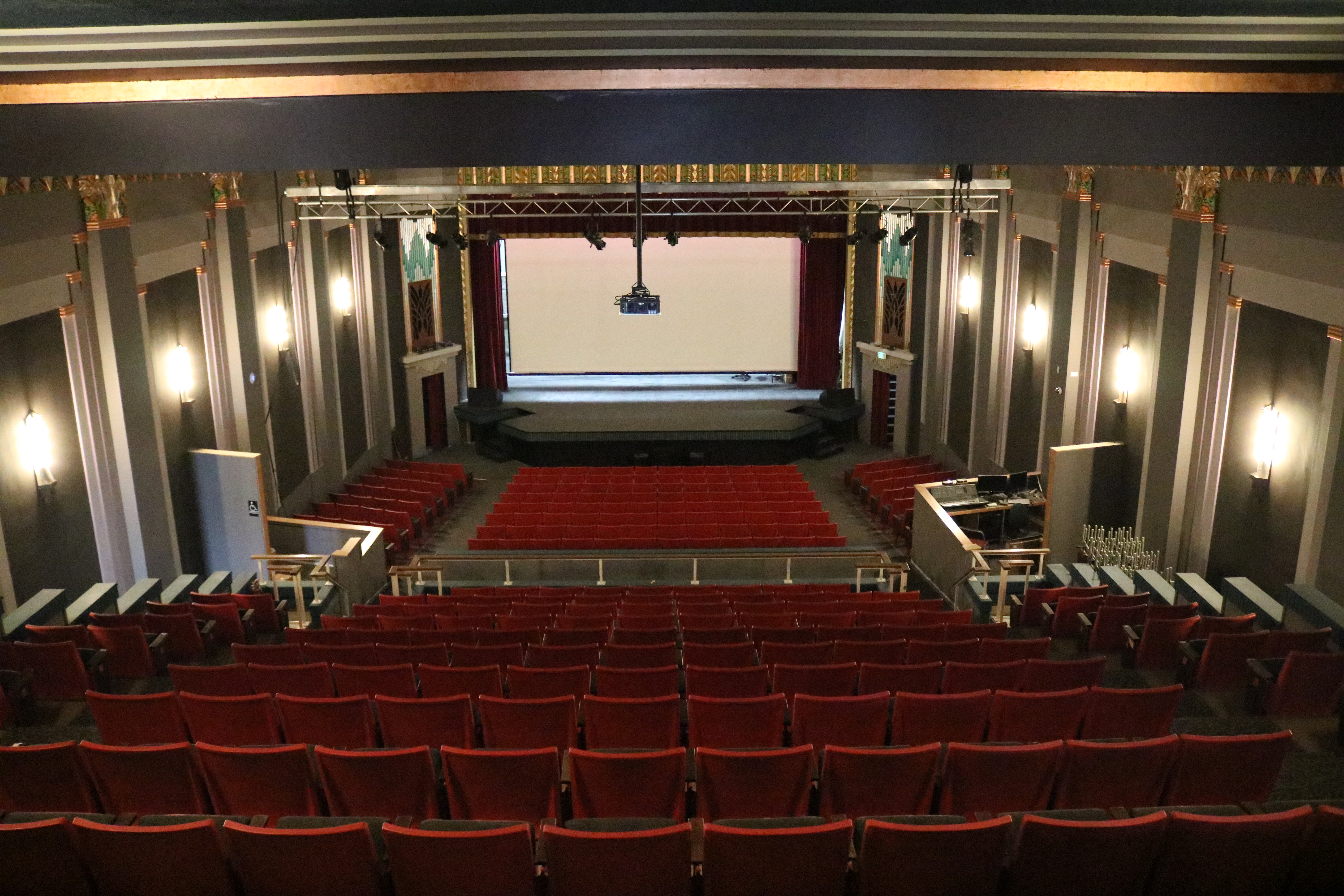 Inside of the Romance Theater taken from the back of the theater.