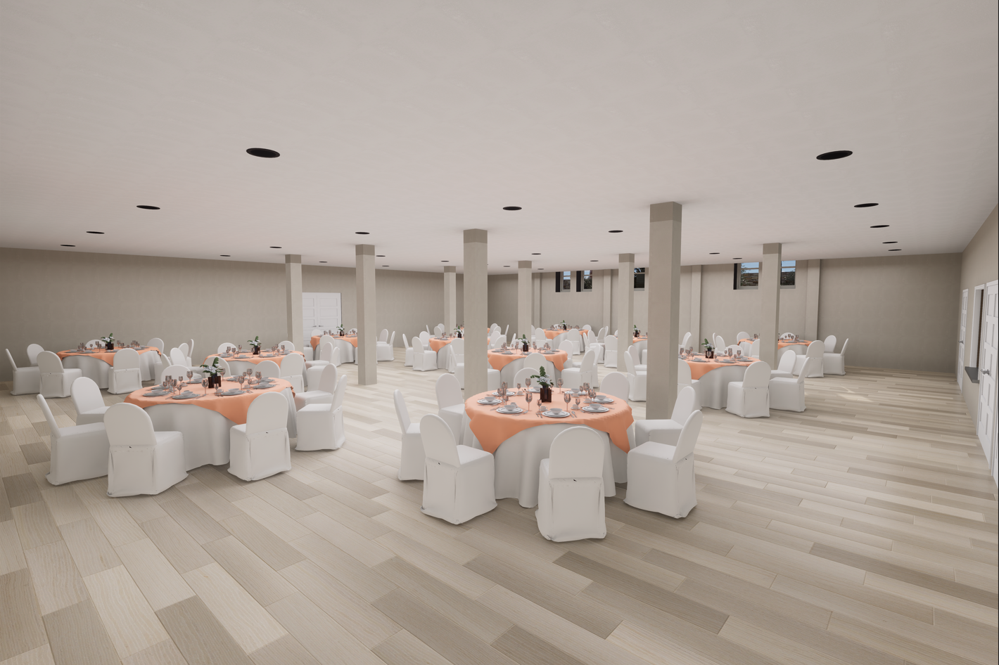 Design image of the Receoption Hall with event decor setup