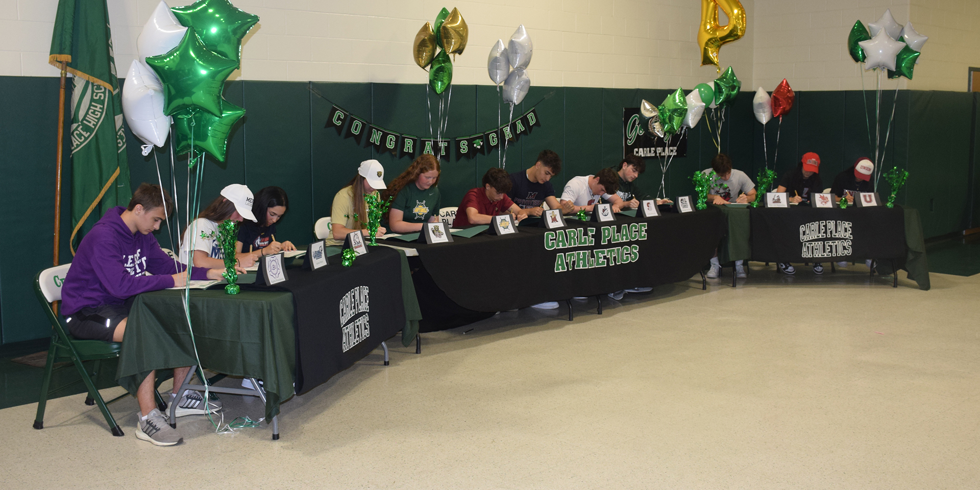 students at table