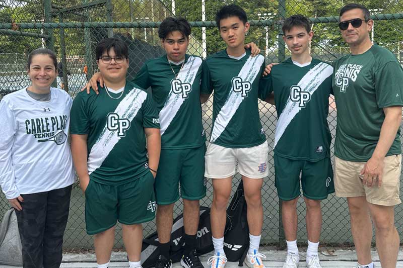 Students with coach