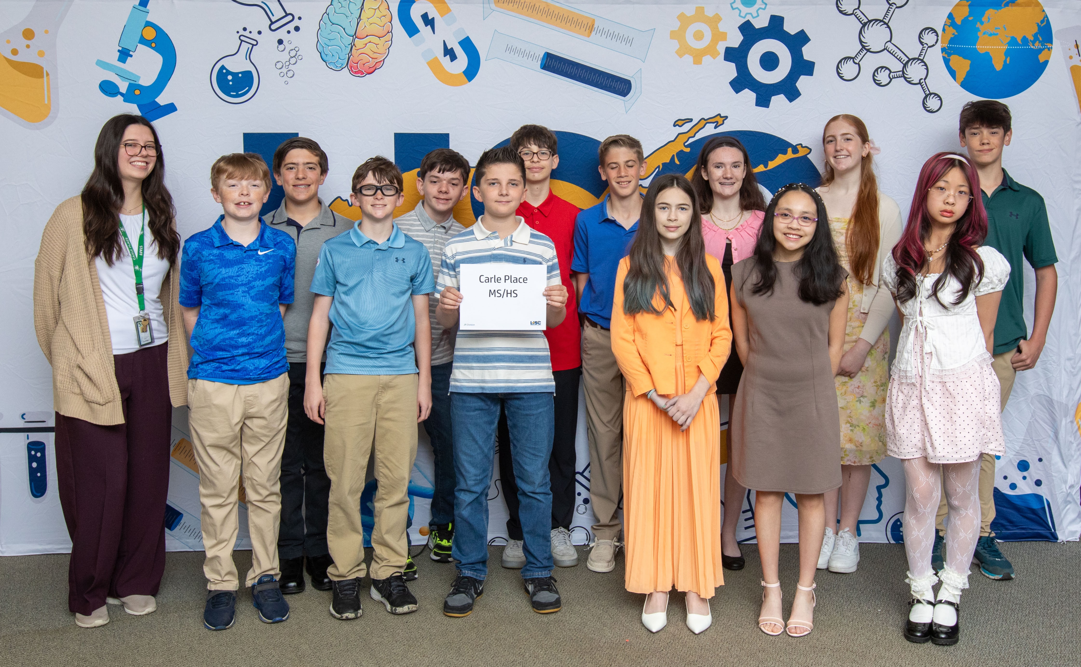 Students standing together.