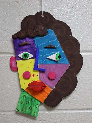 Abstract painting of a Woman's face with different colors