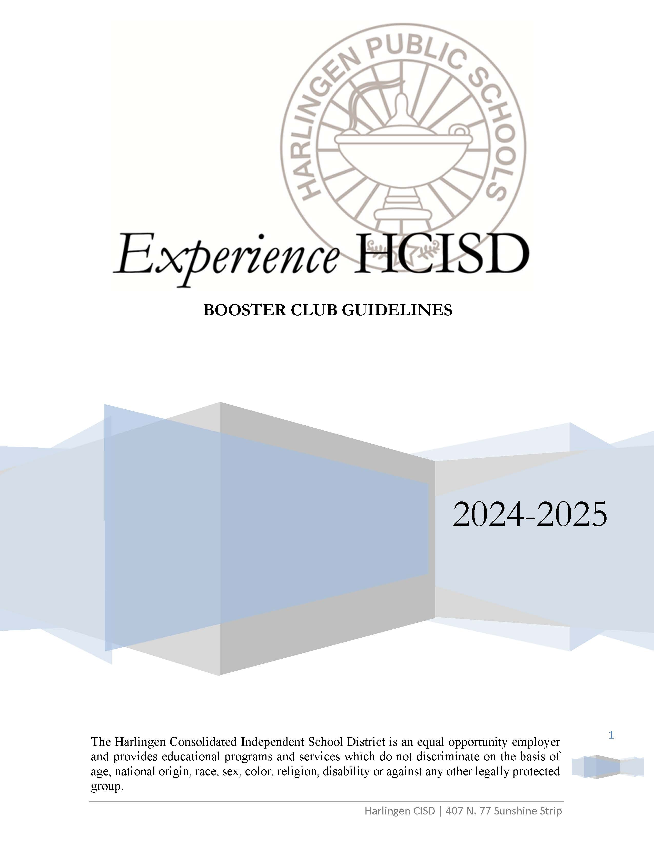 2024-2025 HCISD Booster Club Guidelines cover