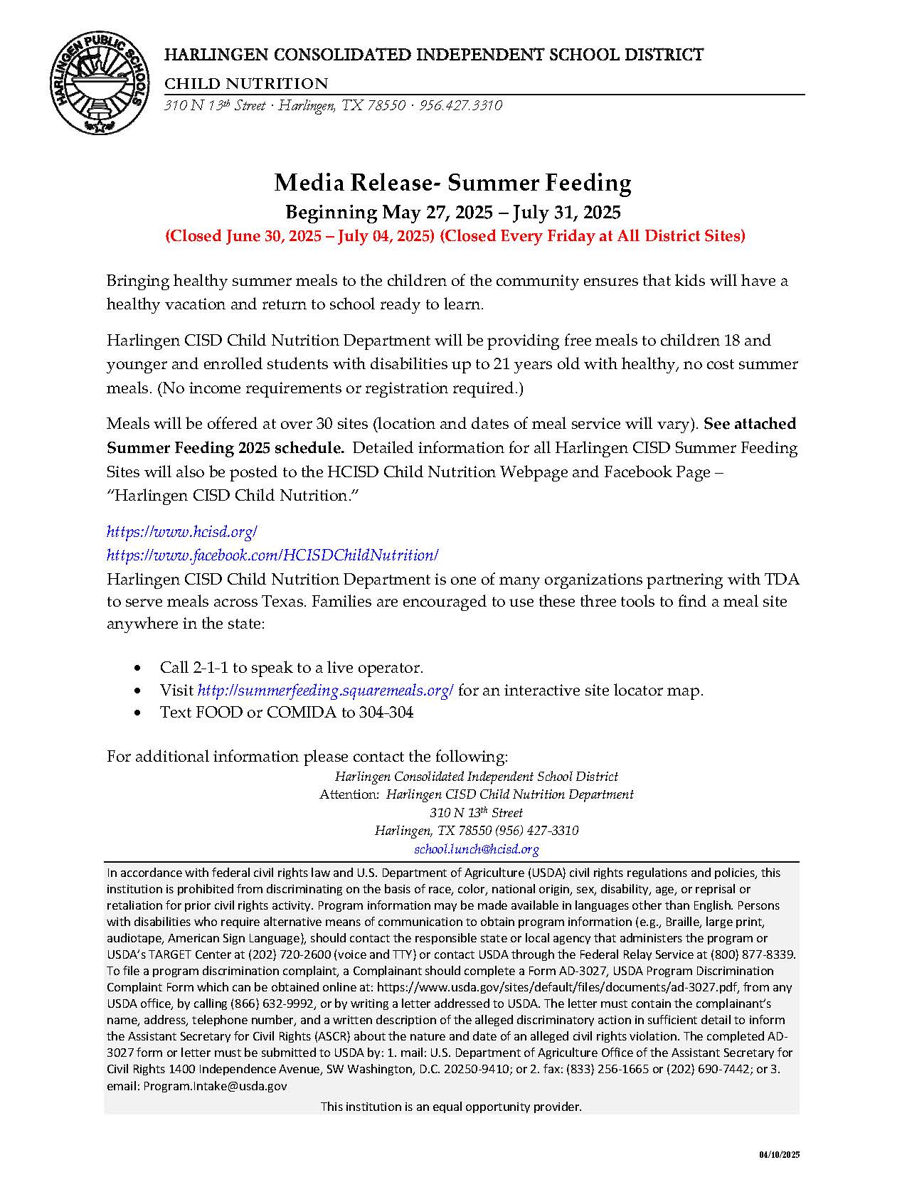 Media Release English