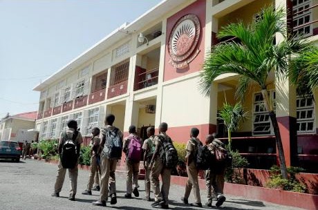 students in building