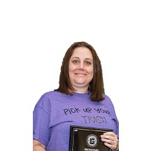 Katie Kirchofer receives an award from MCL Construction