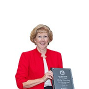 Cindy Henning receives an award from MCL Construction