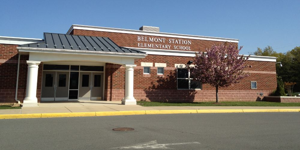 Belmont Station Elementary School with tree 