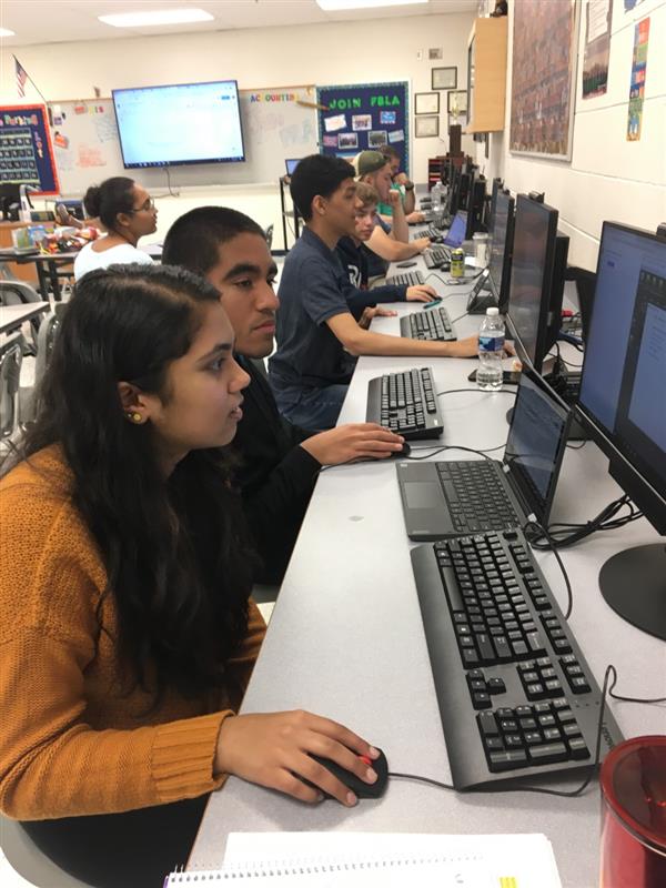 students using a school computer
