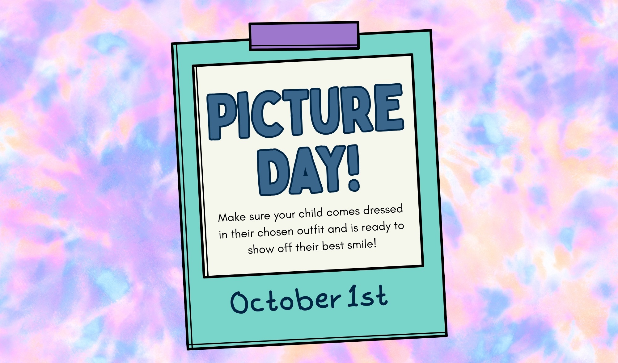 Picture Day is October 1st.