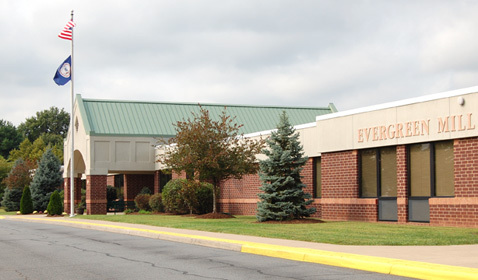 Evergreen mills elementary school side view 