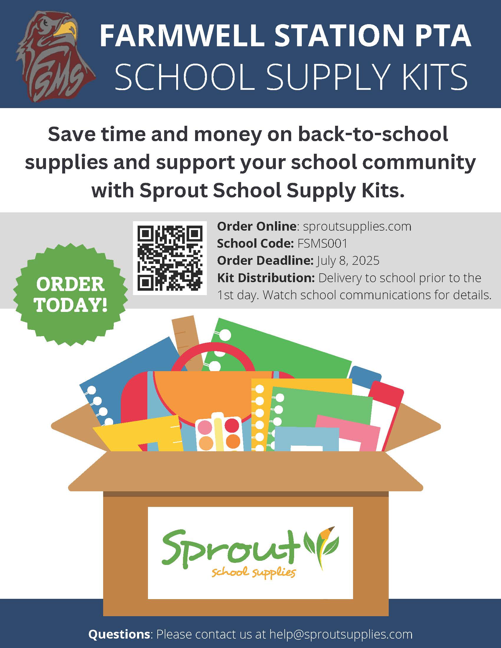 sprout school supply order
