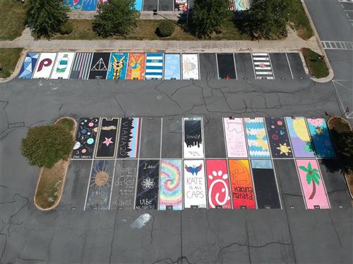 Student Parking aerial view