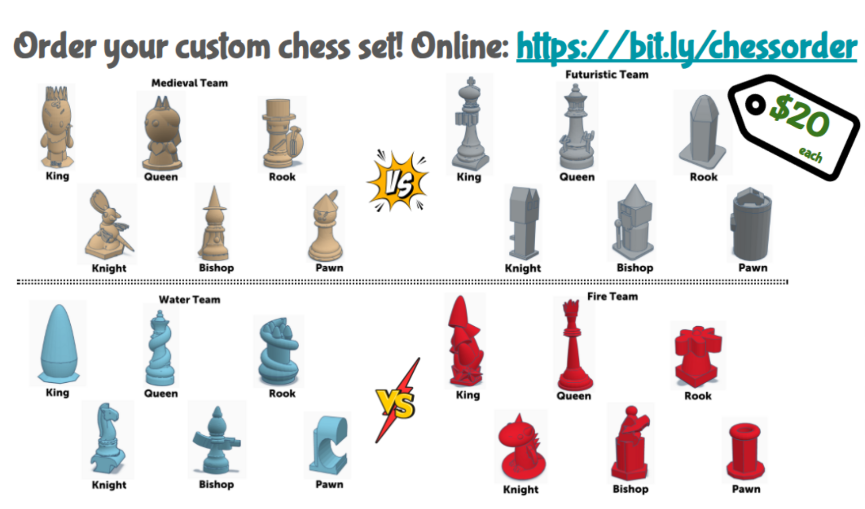 Order a custom chess set for $20!