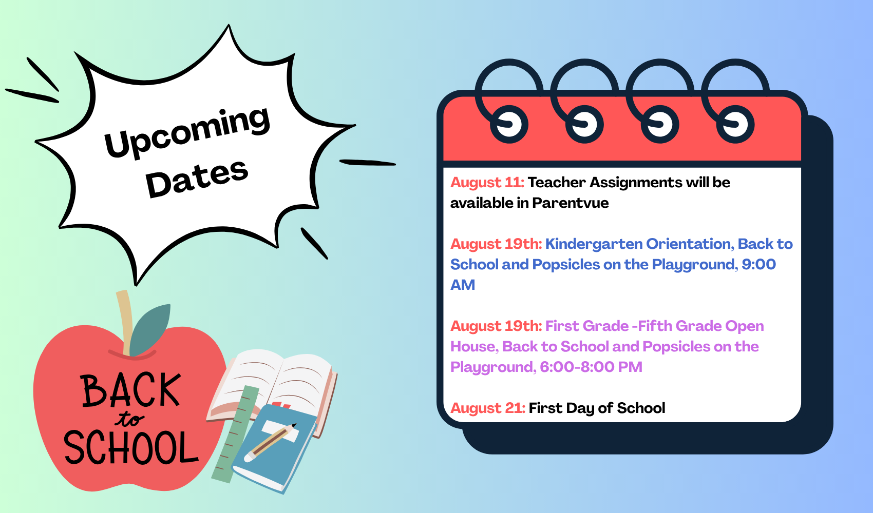 back to school dates