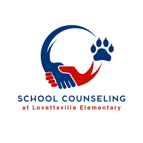 Hands with bear pawprint logo. School Counseling at Lovettsville Elementary