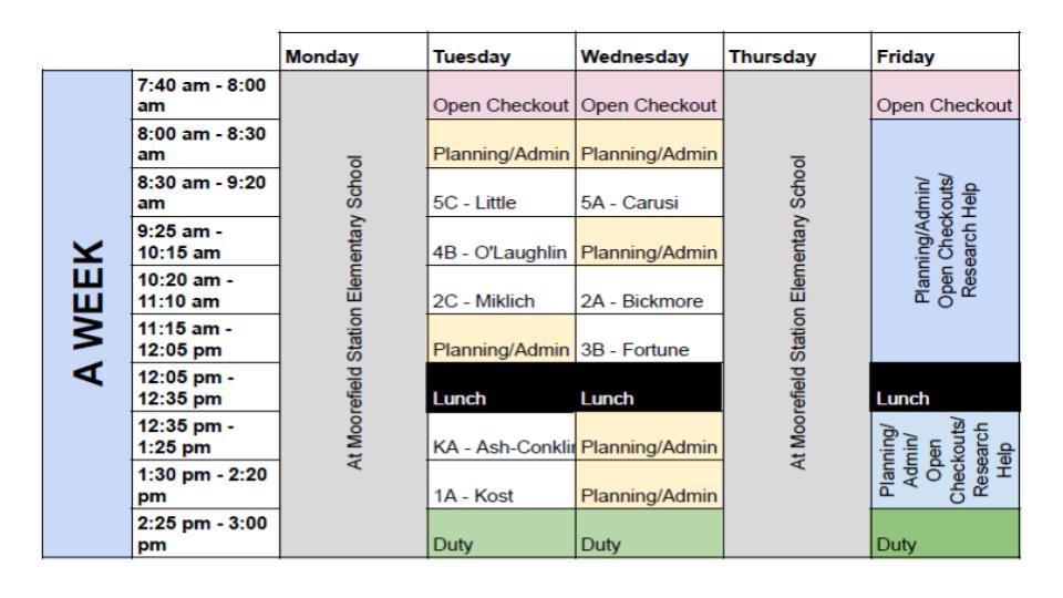 A Week Schedule