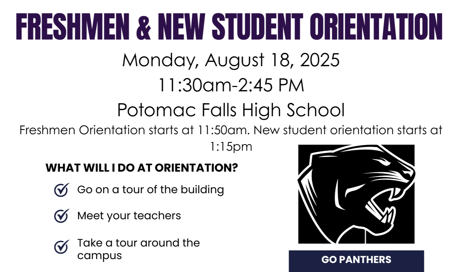 PFHS Freshman &amp; New Student Orientation