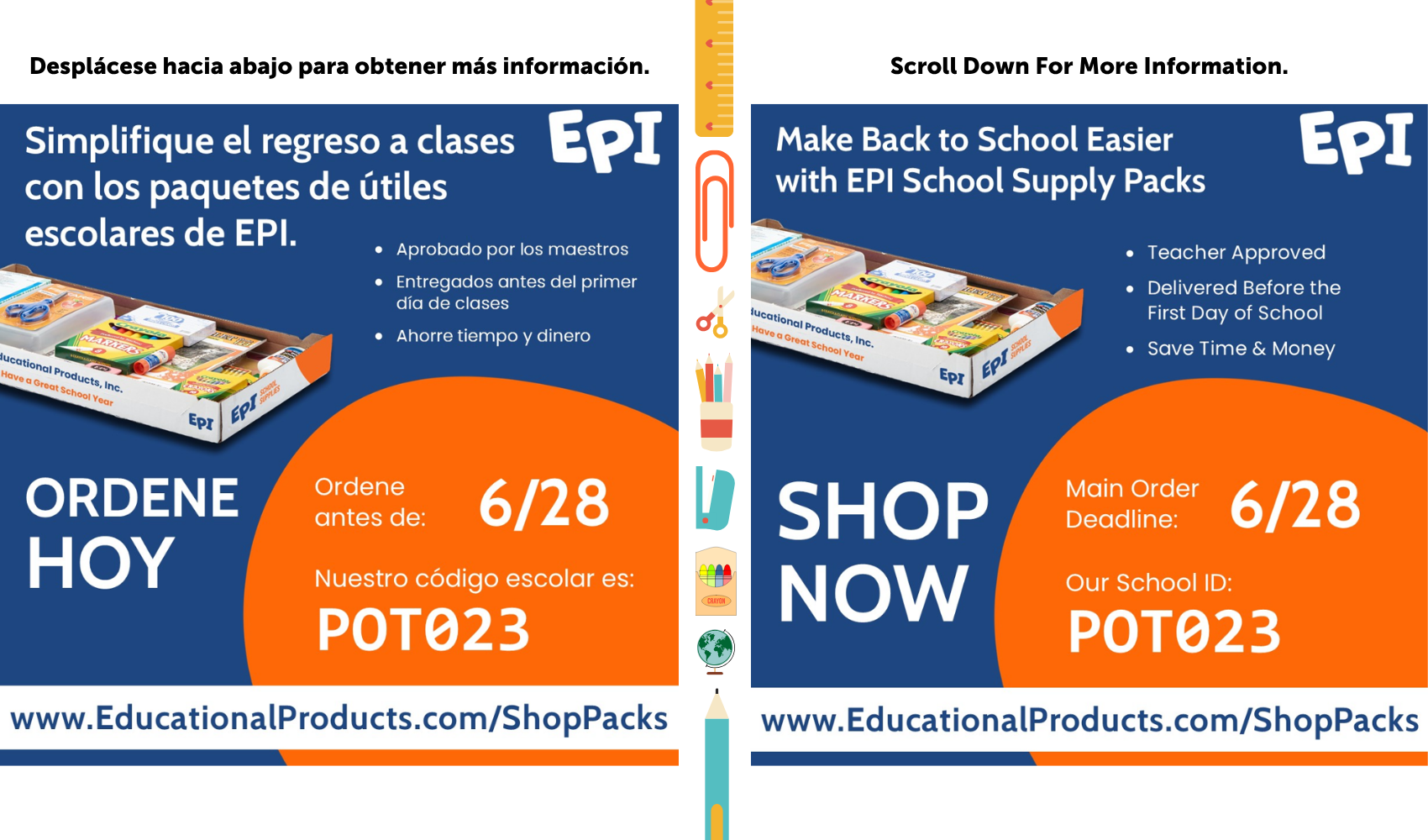 School Supply Online Ordering Infographic