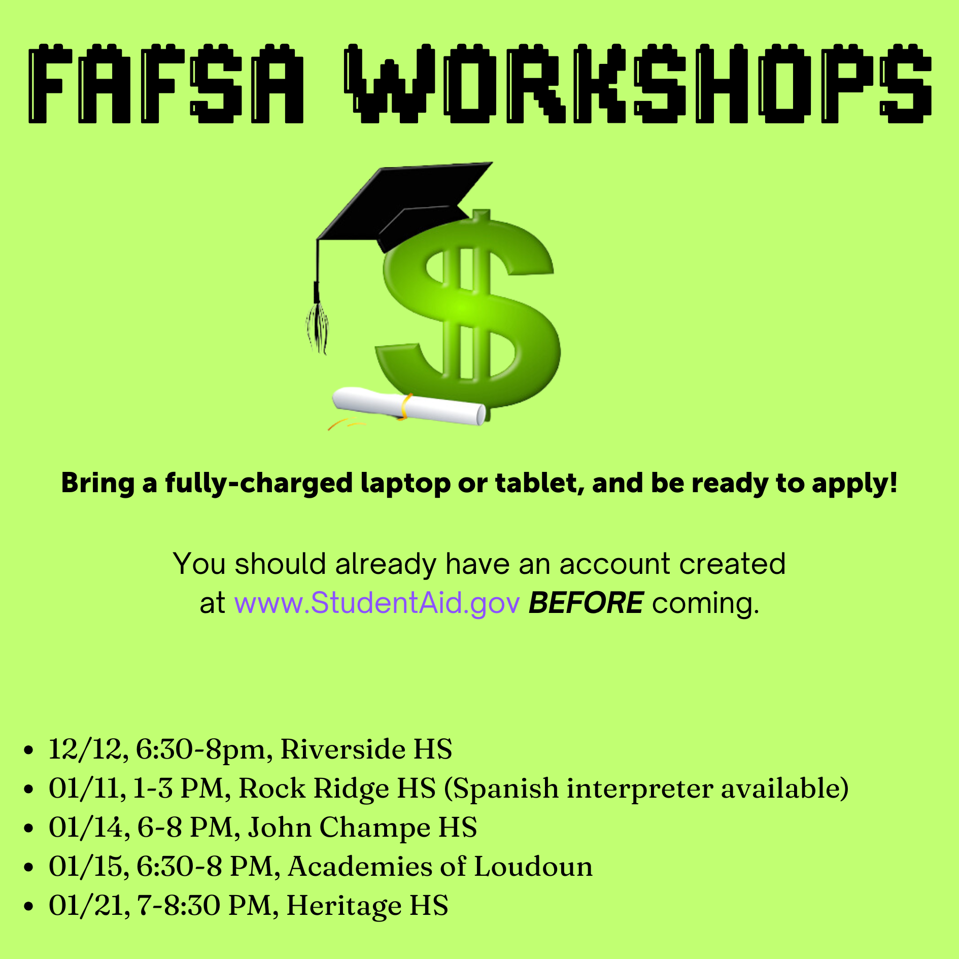 FAFSA Workshops