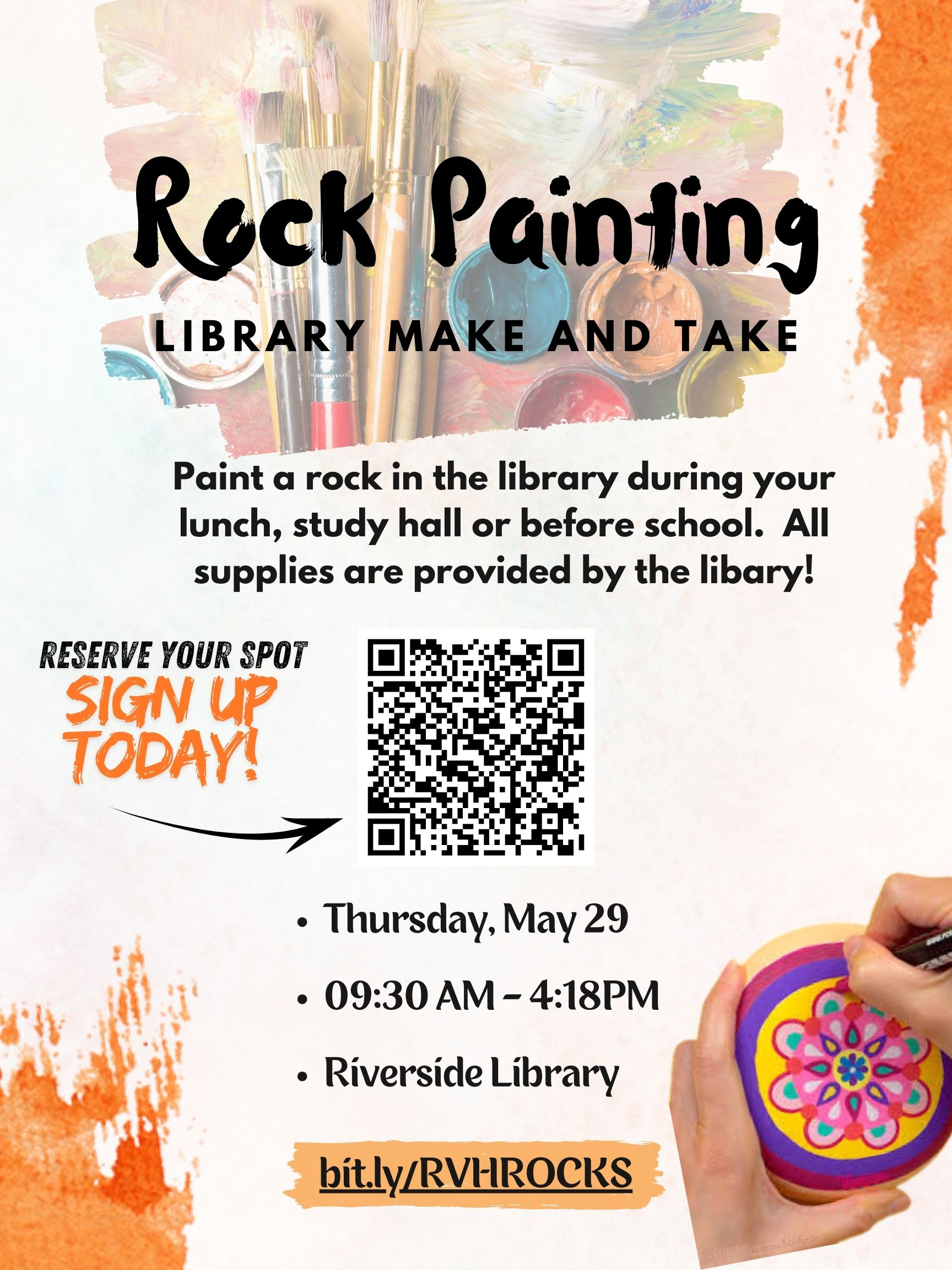 Sign up for our May Make-And-Take rock painting!