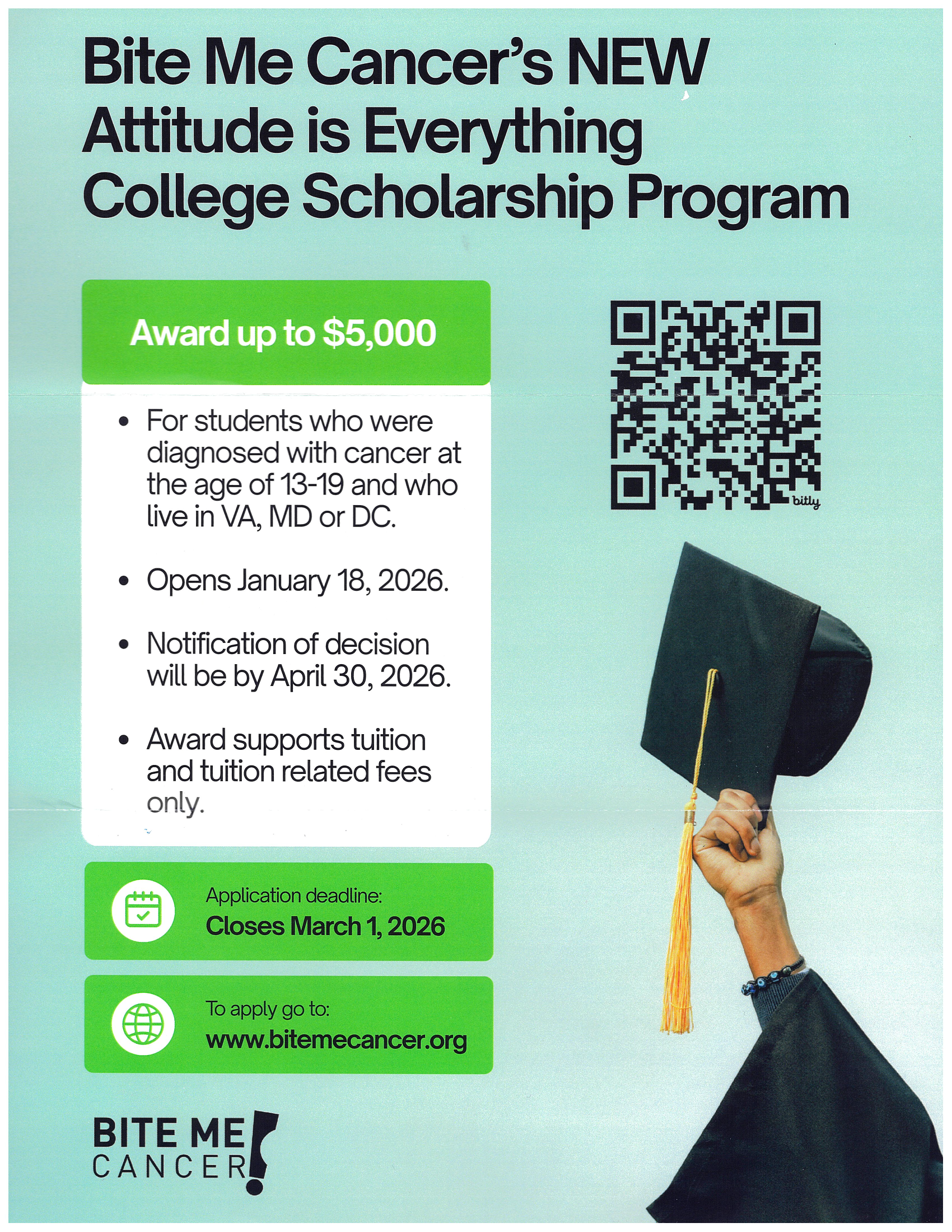 Vite Me Cancer scholarship