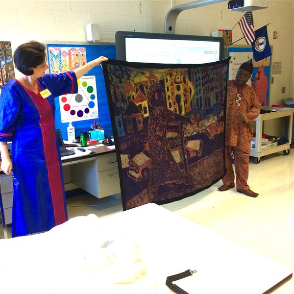 SLES art students get a visit from acclaimed Nigerian artist, Tunde Odunlade