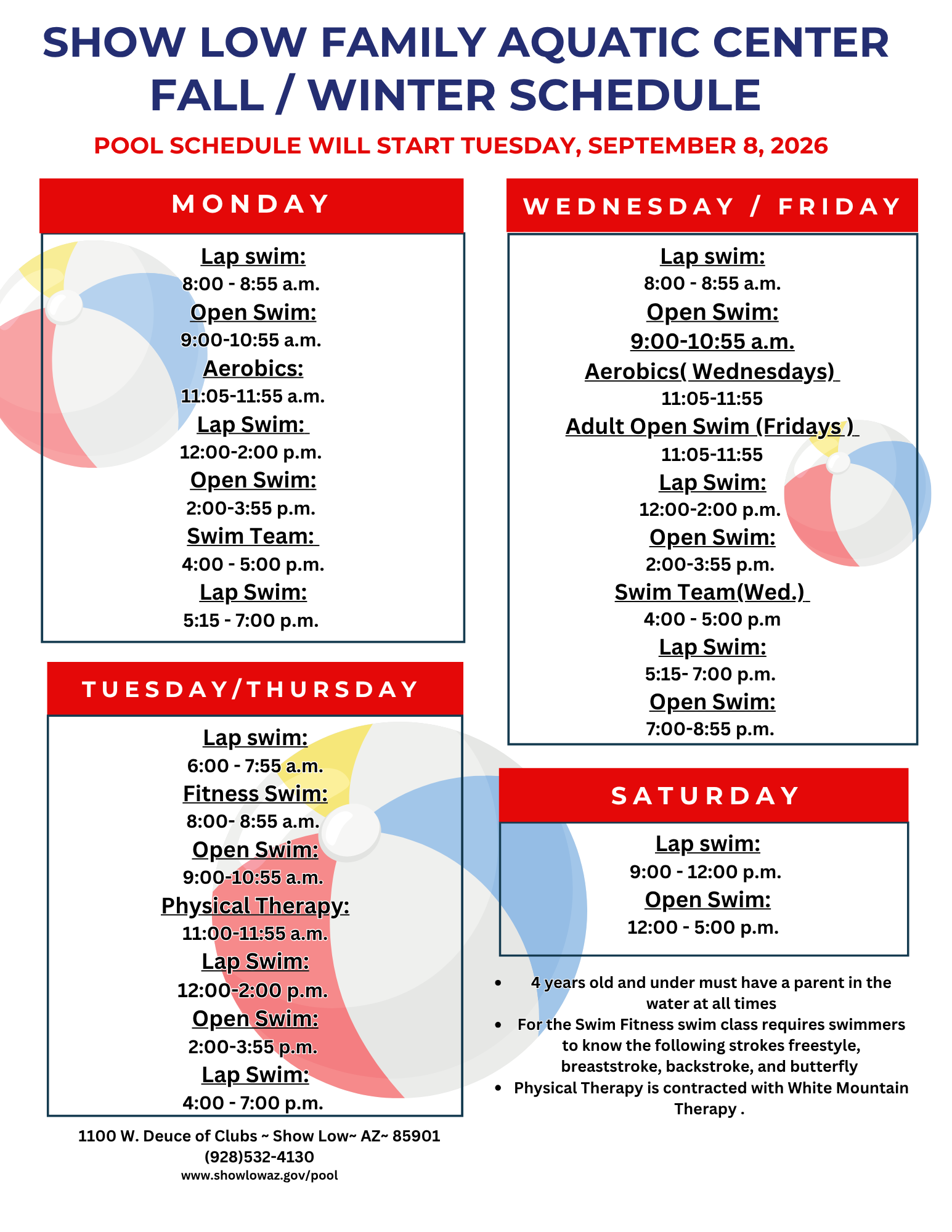 Pool Schedule