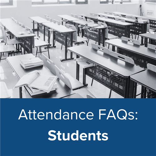 Attendance FAQ Students, image of an empty classroom