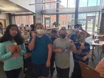 students wearing a face mask