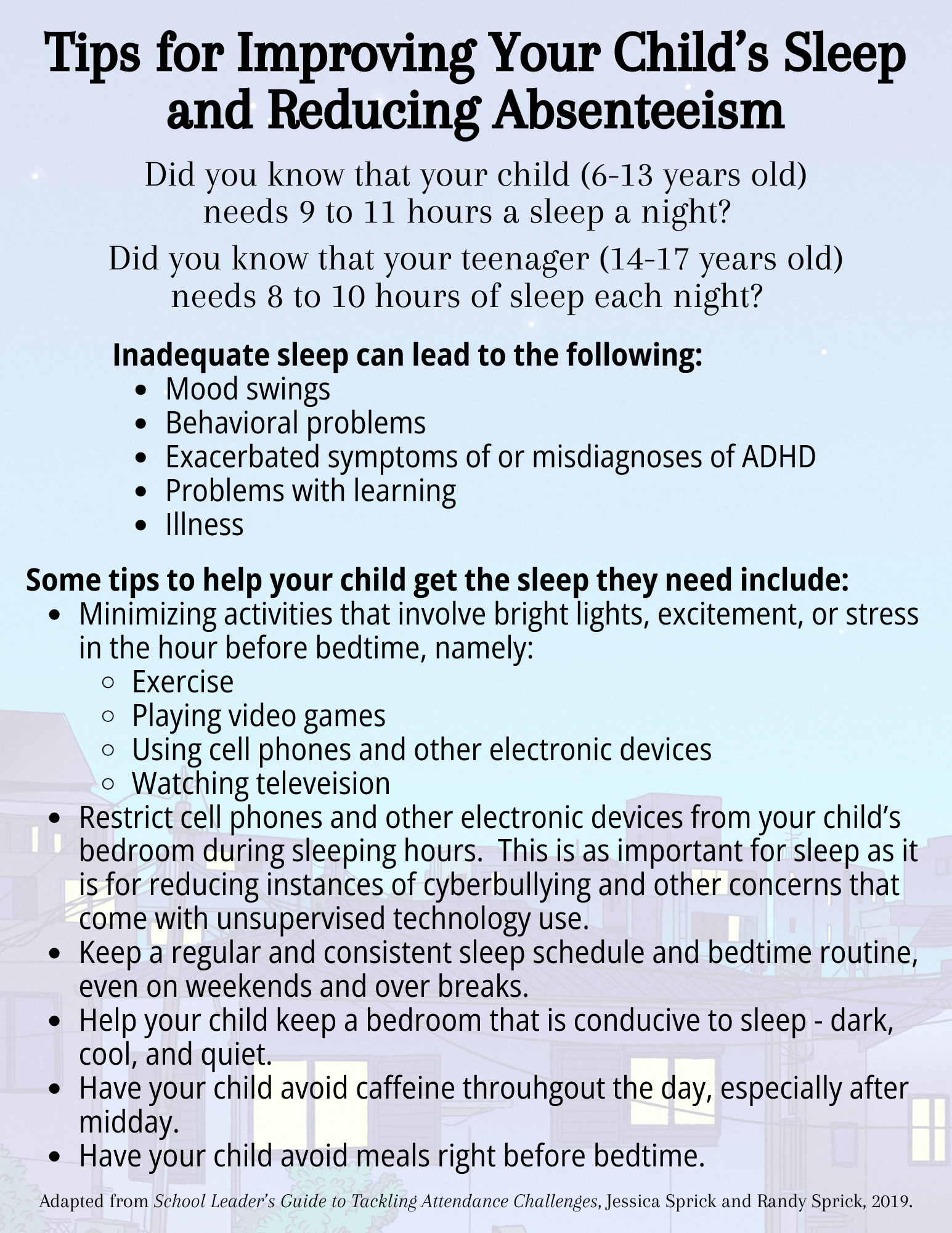 Improving Sleep and Reducing Absenteeism