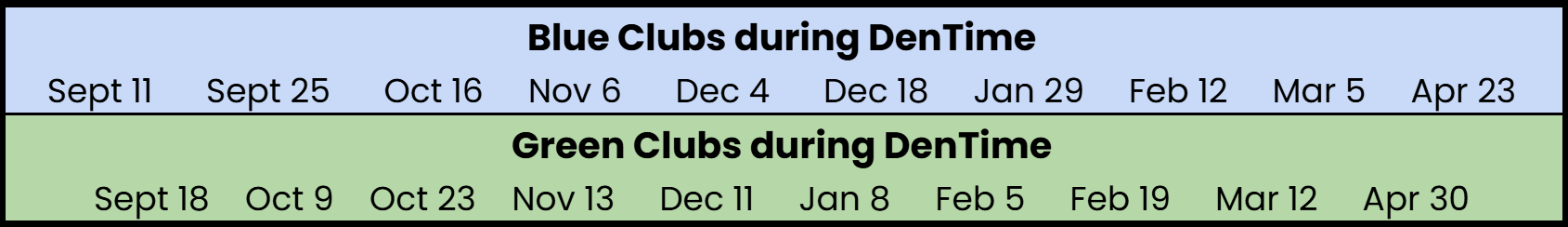 blue and green dates 25-26