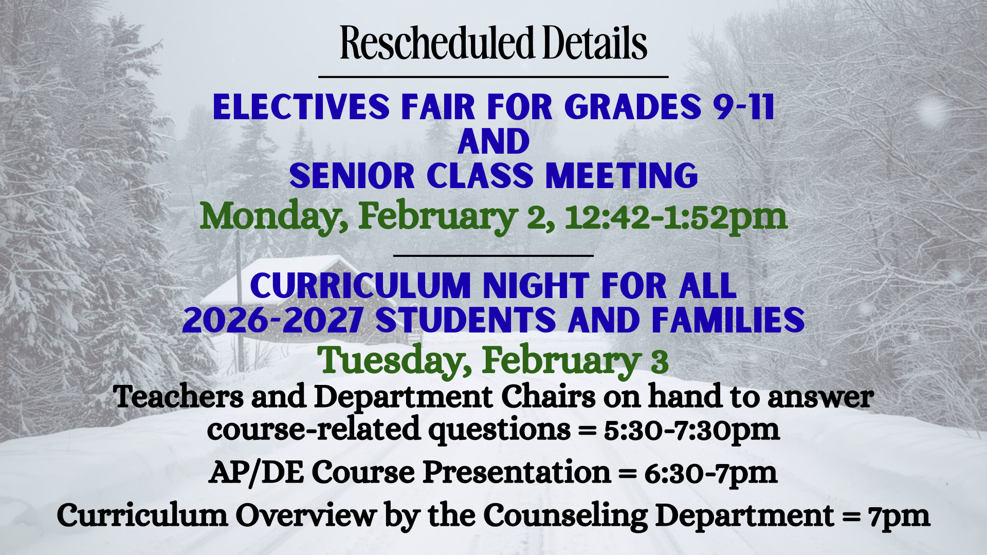 rescheduled curr night 26