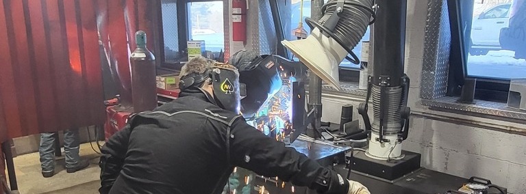 ACE Students at the welding lab. 