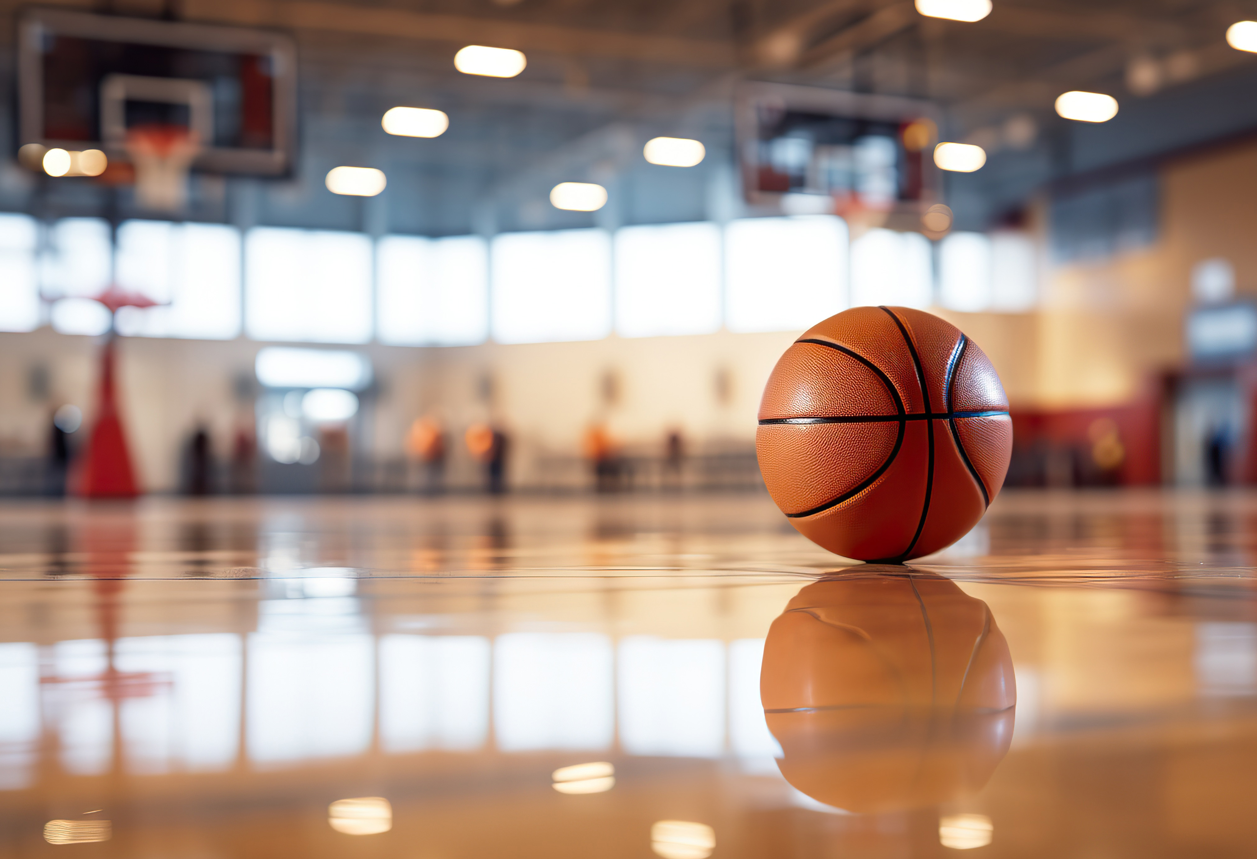 basketball on court