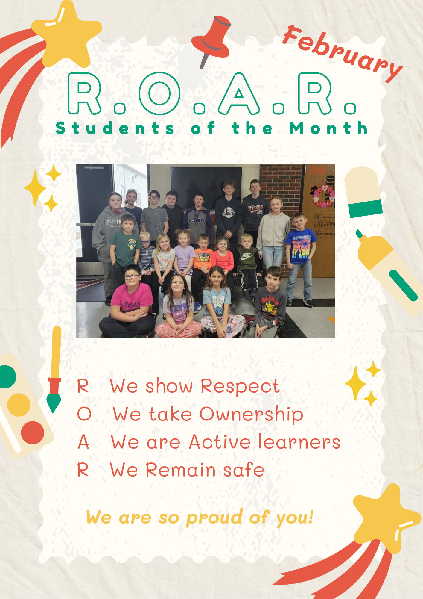 February R.O.A.R. Students of the Month