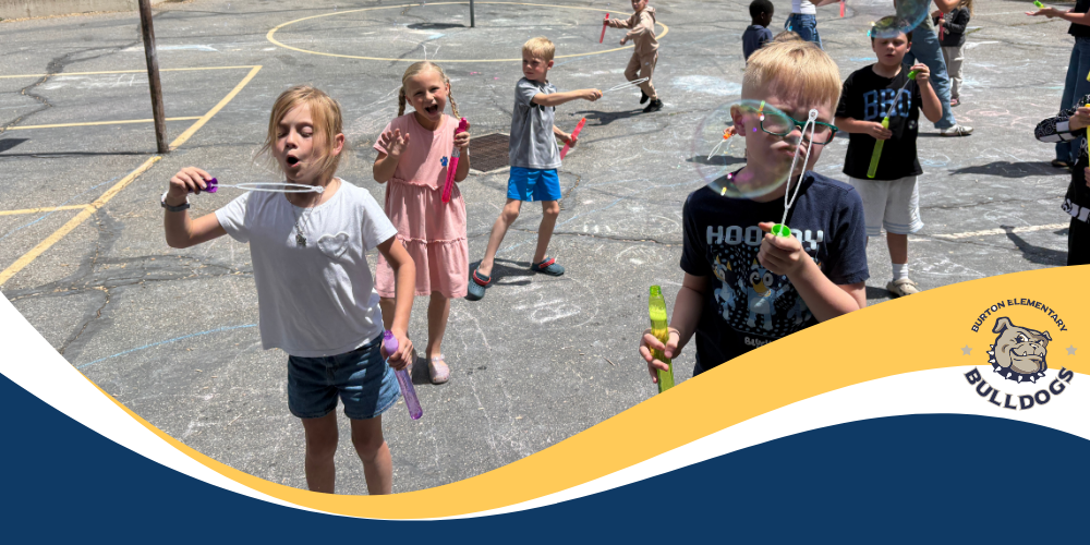 kids blowing bubbles