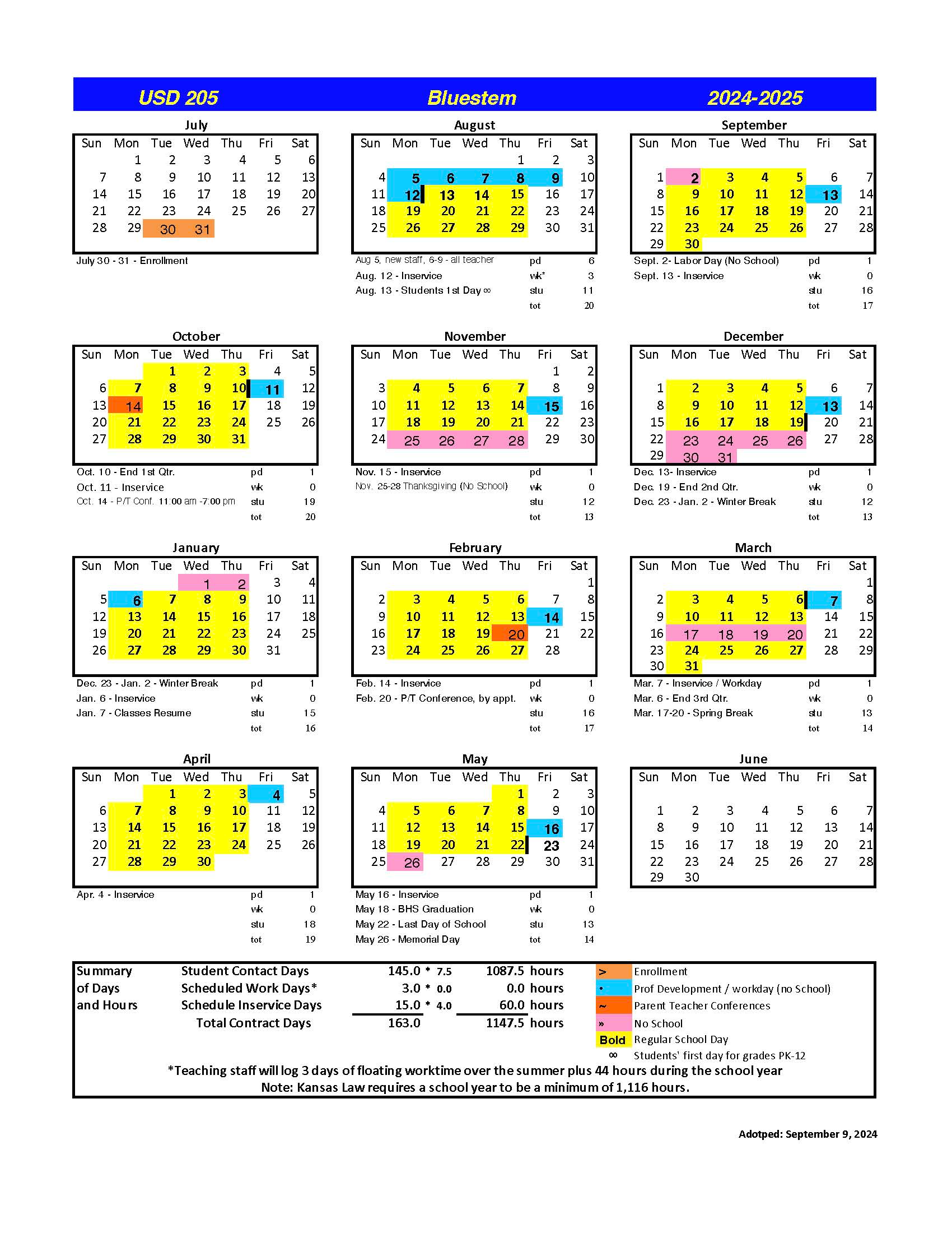 Master Calendar 24-25