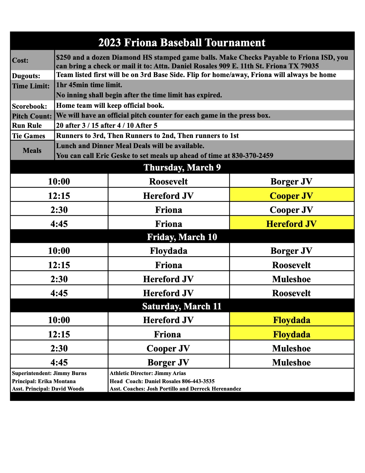 BASEBALL Floydada Collegiate ISD