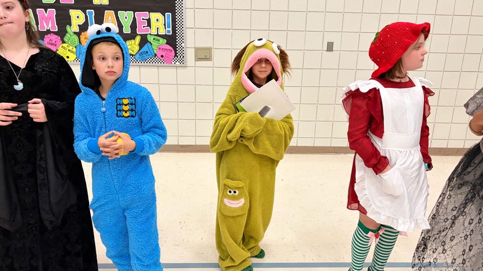 Students having fun at the Halloween Carnival at the Costume Contest